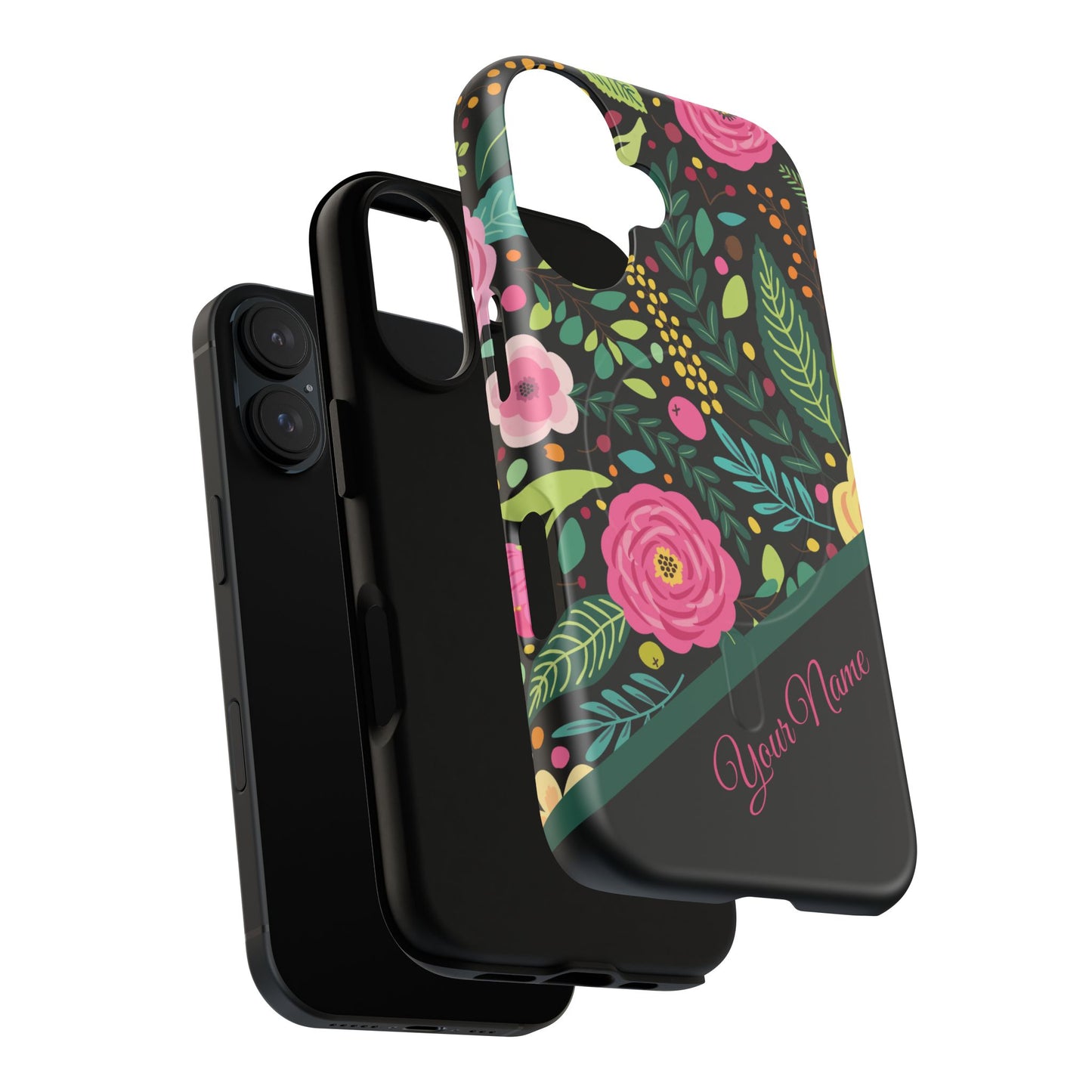Personalized Floral Fantasy Tough Magnetic iPhone Cases- a Gift for Gardeners, Mother's Day, Birthday Gift, Anniversary Gift, Presents