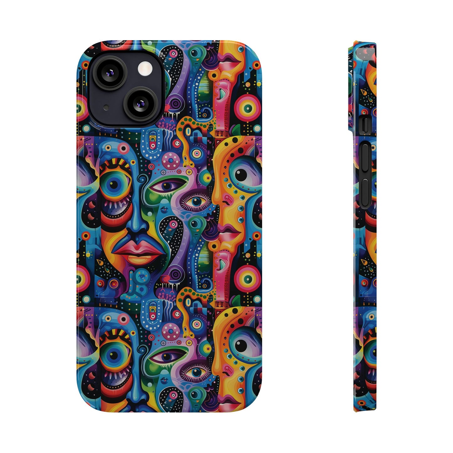 Psychedelic Visions Slim iPhone Case - Vibrant Design for Artistic Souls