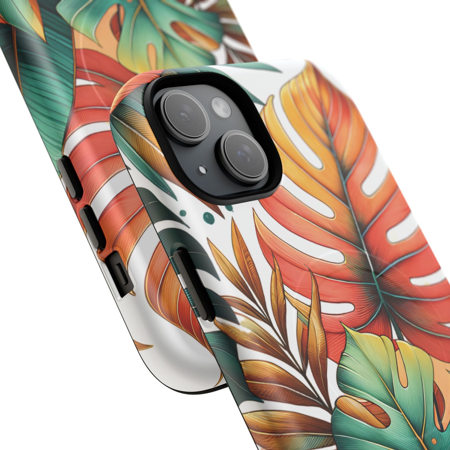 Tropical Monstera Leaf Phone Case - Stylish Tough Magnetic Cases, Floral Protection, Summer Vibe, Gift for Nature Lovers, Trendy Mobile Accessories