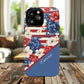 Personalized Stars, Stripes & Petals Tough Magnetic MagSafe Case, Patriotic Cover, Floral Design, Durable Protection, Gift for Her, Summer Vibes