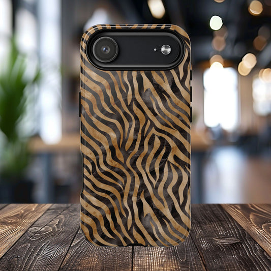 Tough Magnetic iPhone Case with Zebra Print, Stylish Protection for iPhones, Unique iPhone Accessory, Gift for Animal Lovers]