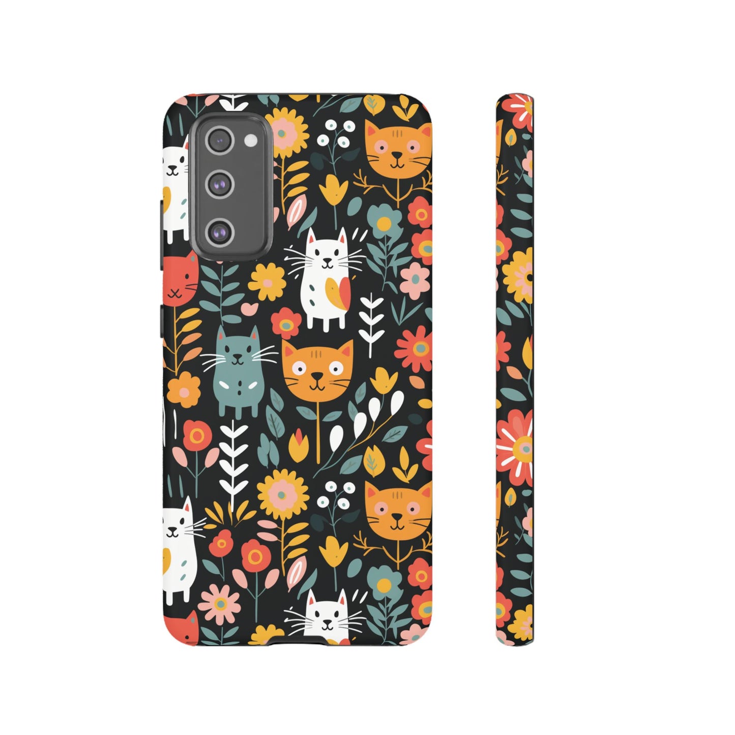 Whimsical Feline Garden iPhone, Samsung or Google Pixel Tough Cases