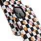 Groovy Checkered Bloom iPhone Case, Tough Magnetic Cases for Women, Stylish iPhone Cover, Trendy Floral Print, Gift for Her, Everyday Accessories