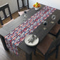 Patriotic Ribbon Table Runner — American Flag Stars & Stripes Cotton-Blend