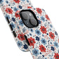 Patriotic Floral Dreams Tough Magnetic iPhone Cases, Durable, Stylish, Gift for Her, Protective Phone Cover, Spring Floral Design