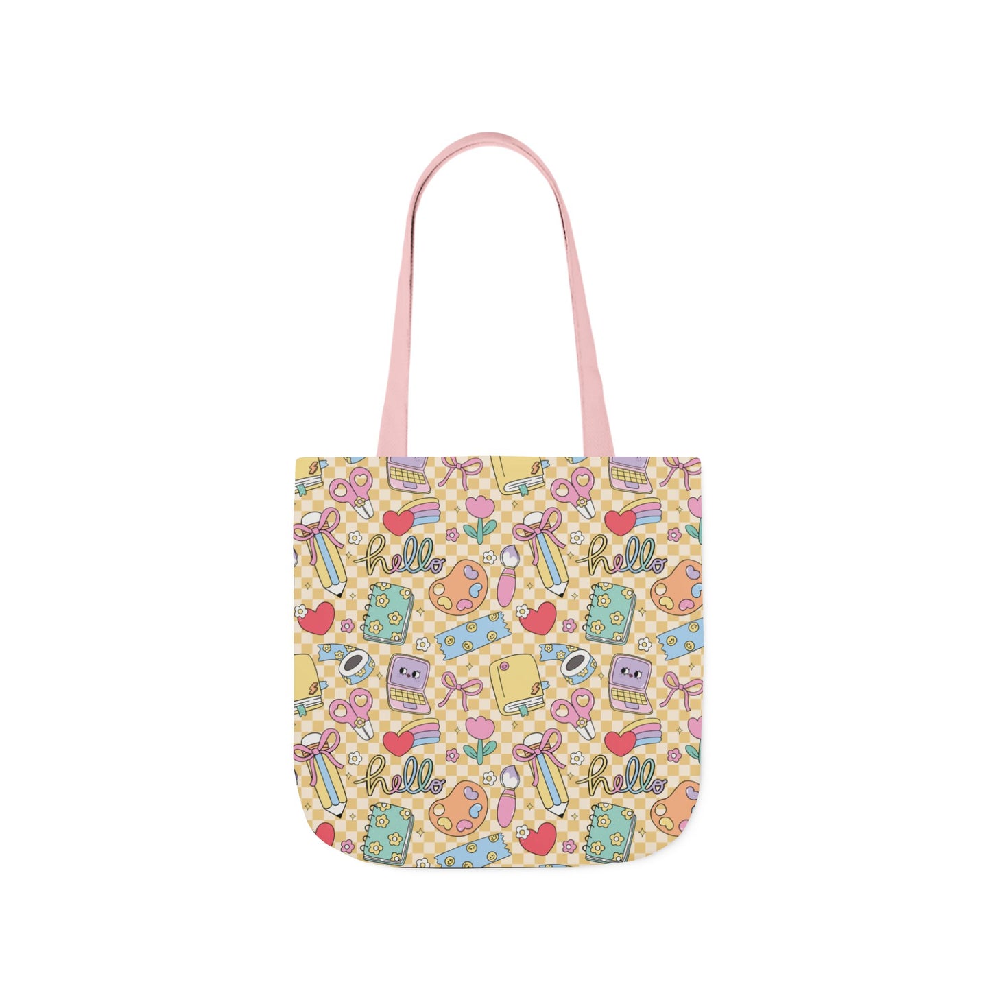 Personalized Doodle Daydream Composition Book Inspired Canvas Tote Bag with Colorful Straps, Cute School Bag, Eco-Friendly Tote, Back to School Shopping Bag, Teacher Gift Idea