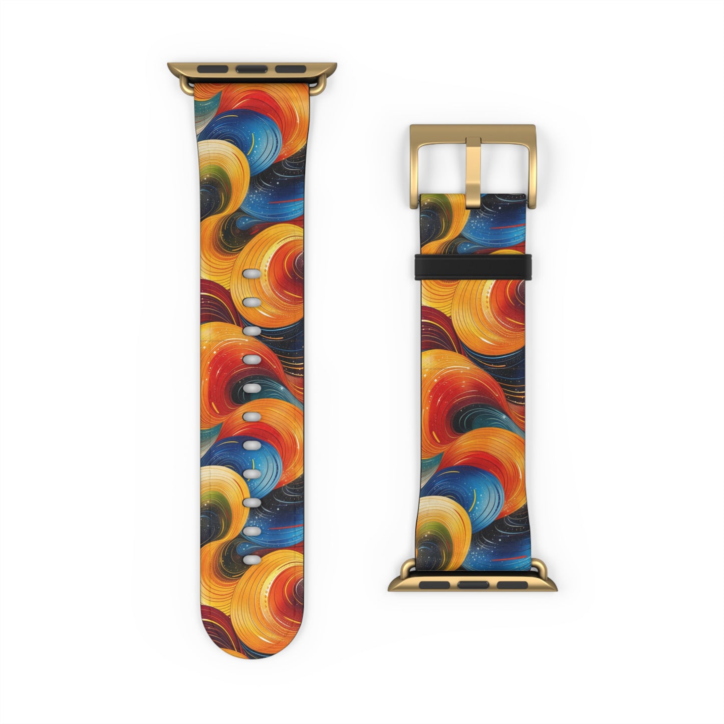 Cosmic Swirl Vibrant Art Watch Band - Colorful Abstract Design for Apple Watch.
