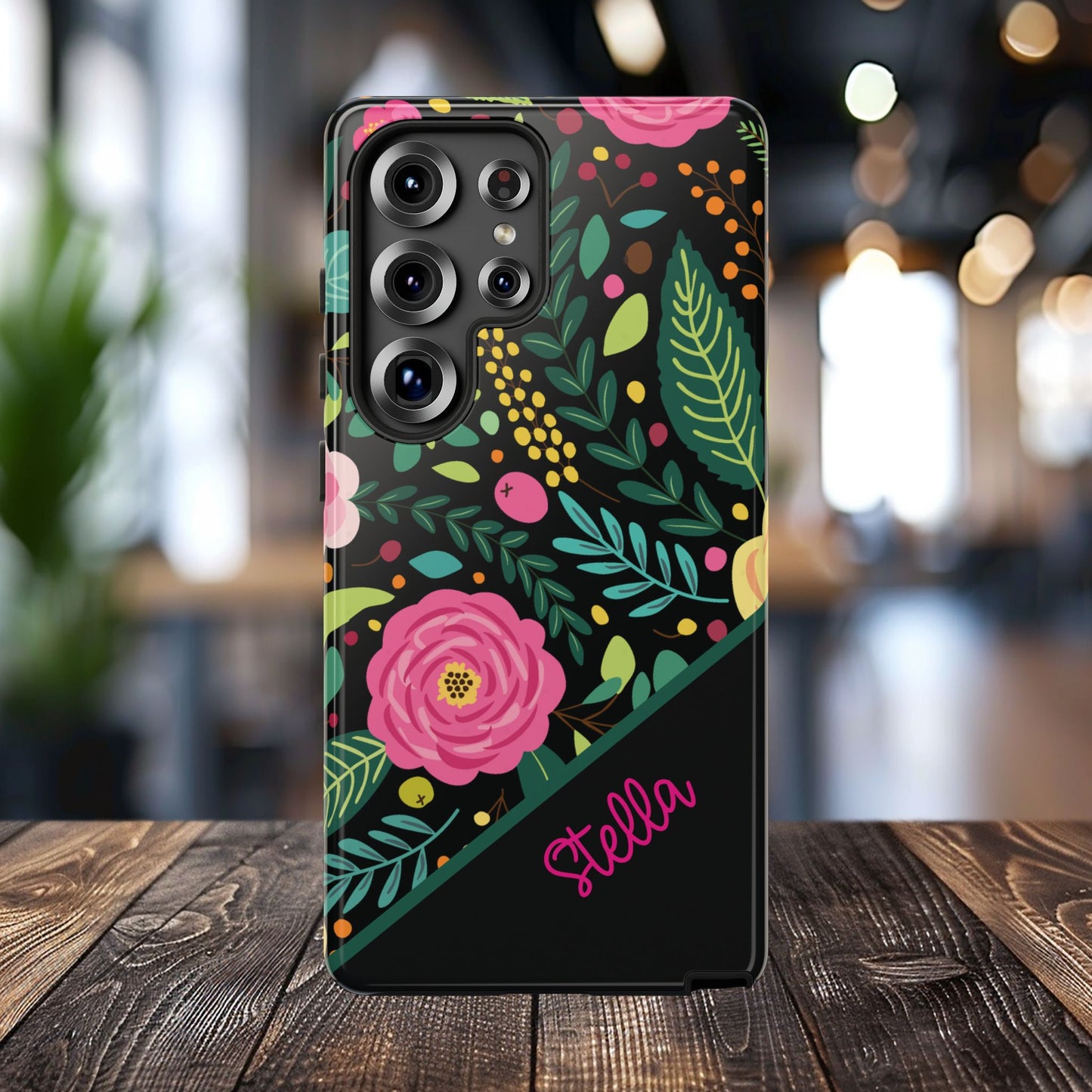 Personalized Floral Fantasy Samsung and Google Pixal Phone Case – Personalized Tough Cases with Colorful Garden Design