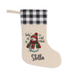 Personalized Burlap Christmas Stocking — Custom Name Holiday Stocking