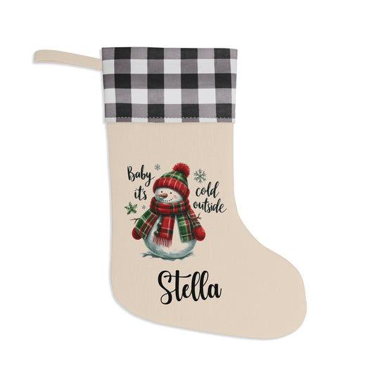 Personalized Burlap Christmas Stocking — Custom Name Holiday Stocking