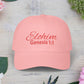 Classic Embroidery Dad Cap with 'ELOHIM, GENESIS 1:1' - Faith-Based Hat, Casual Wear, Gift for Dad, Christian Accessory, Summer Fashion