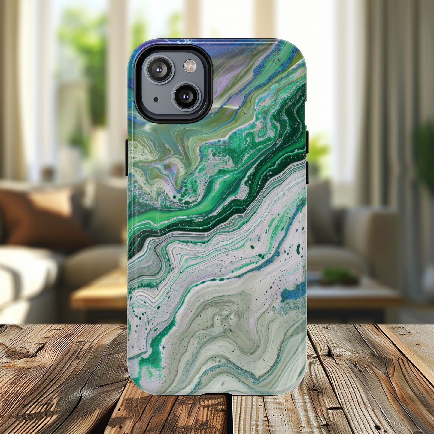 Marbled Tough iPhone Case, Magnetic Protector, Stylish Tech Accessory, Durable iPhone Cover, Unique Gift Idea