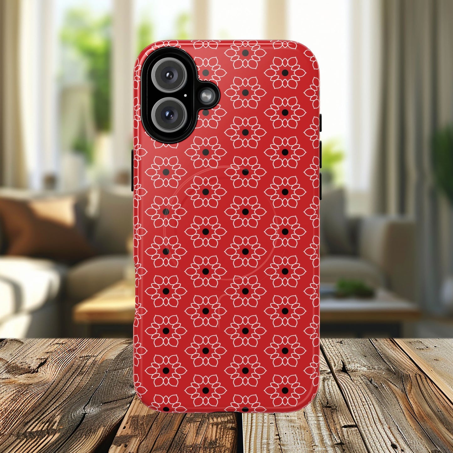 Stylish Geometric Magnetic iPhone Cases, Floral iPhone Cover, Durable Smartphone Cases, Trendy Accessories, Gift for Her
