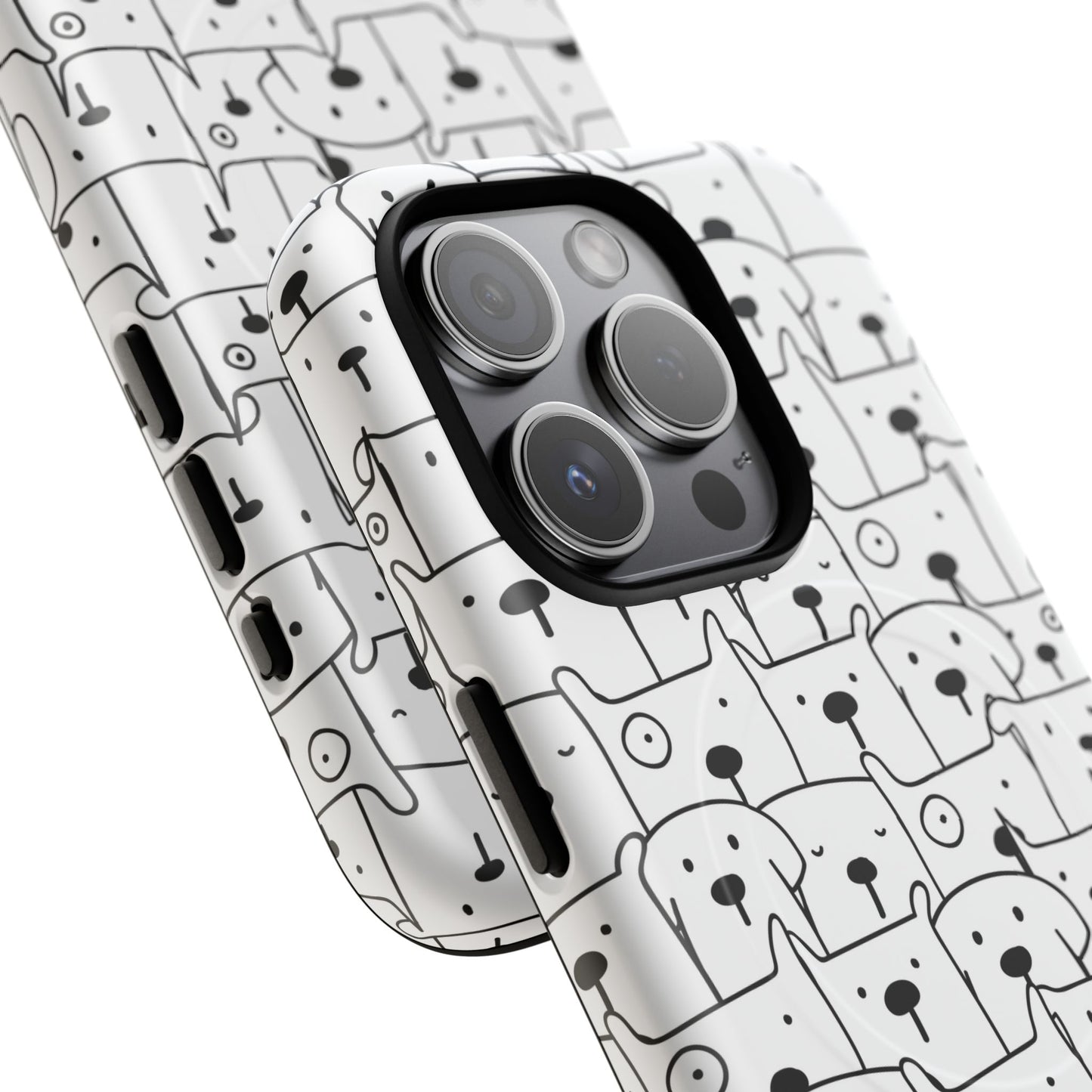 Cute Woof Line-Up iPhone Case, Tough Magnetic Case for Pet Lovers, Stylish Phone Accessory, Gift for Dog Owners, Protective Pet Case