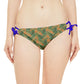 Brown Tropical Bliss Loop Tie Side Bikini Bottom (AOP)