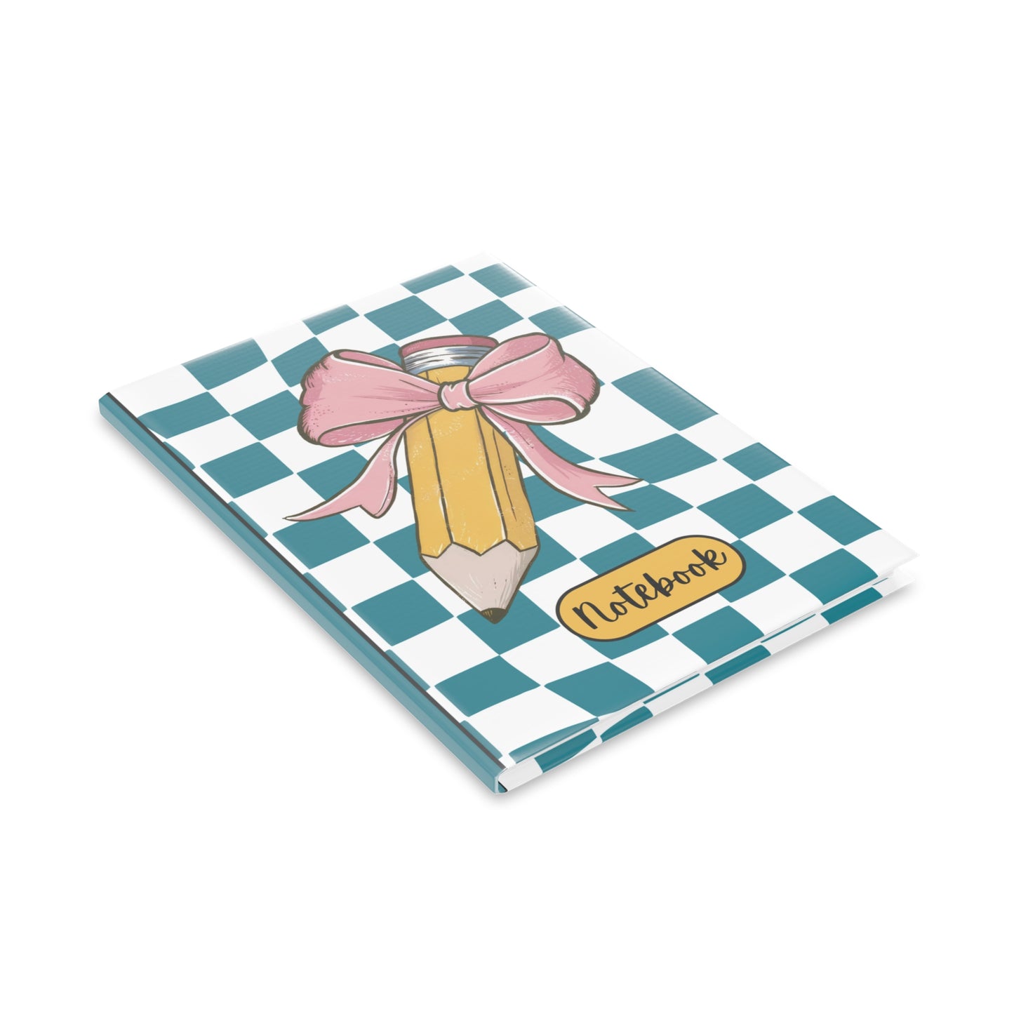 Teal Checkered Charm A Hardcover Notebook (PY)