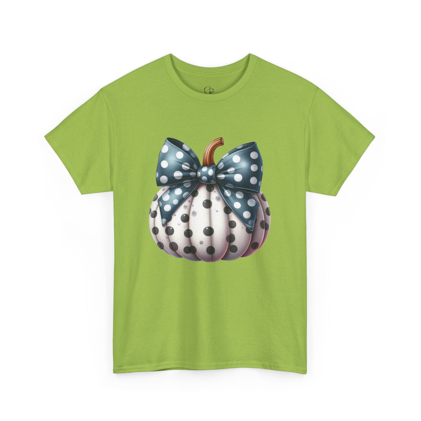 Polka Dot Pumpkin Charm Unisex Heavy Cotton Tee