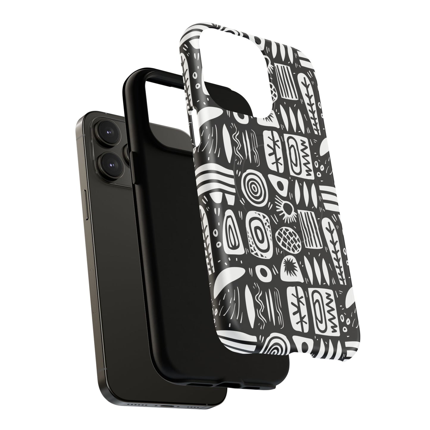 Modern Abstract Geometric Tough Magnetic Phone Case, Durable Phone Accessory, Gift for Him or Her, Artistic Design, Modern Decor