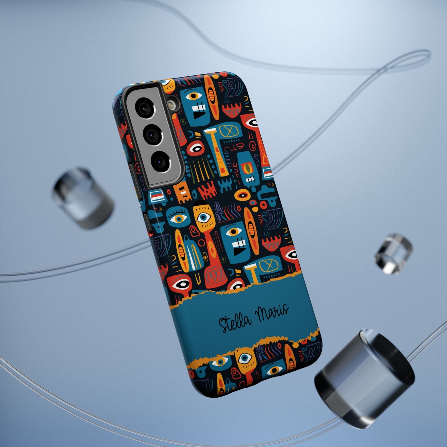 Personalized Colorful Abstract Faces Clear Impact-Resistant Case