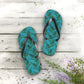 Turquoise Tropical Bliss Flip Flops