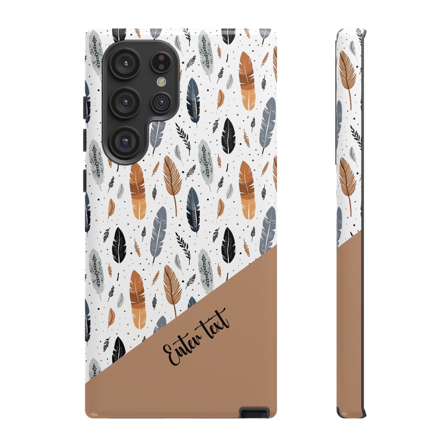 Personalized Whispering Feathers Tough Case — Dark Feather Protective Phone Case for Samsung & Google