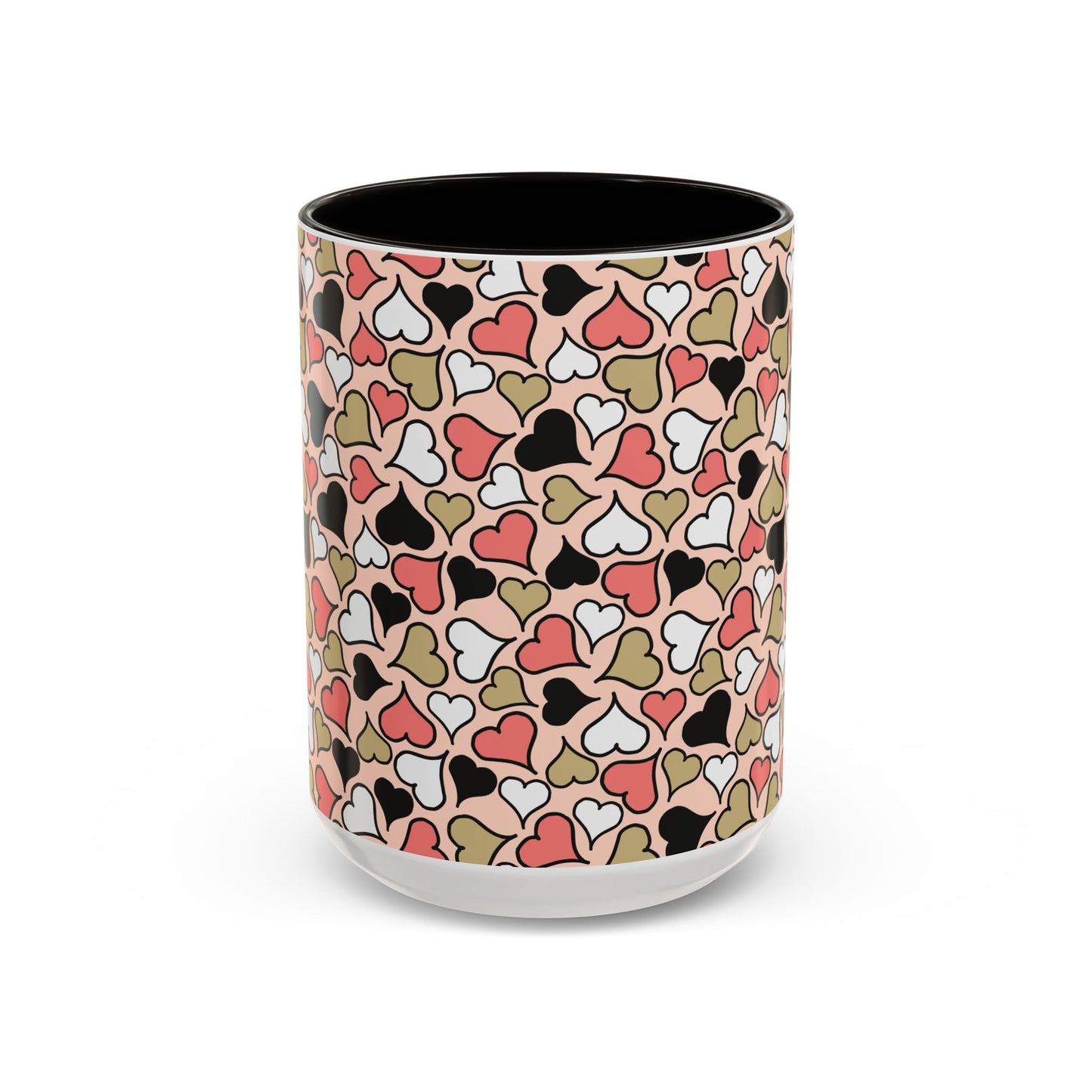 Heart Patterned Coffee Mug - Colorful Love Design, Perfect for Gifts & Celebrations