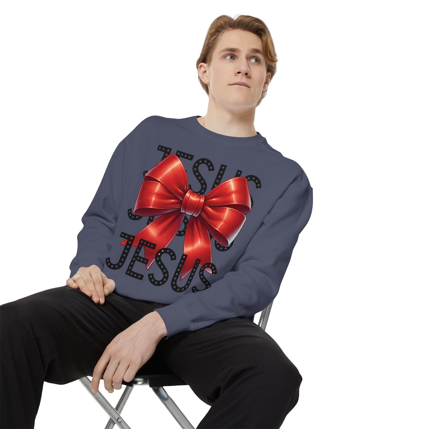 JESUS Charm Unisex Garment-Dyed Sweatshirt