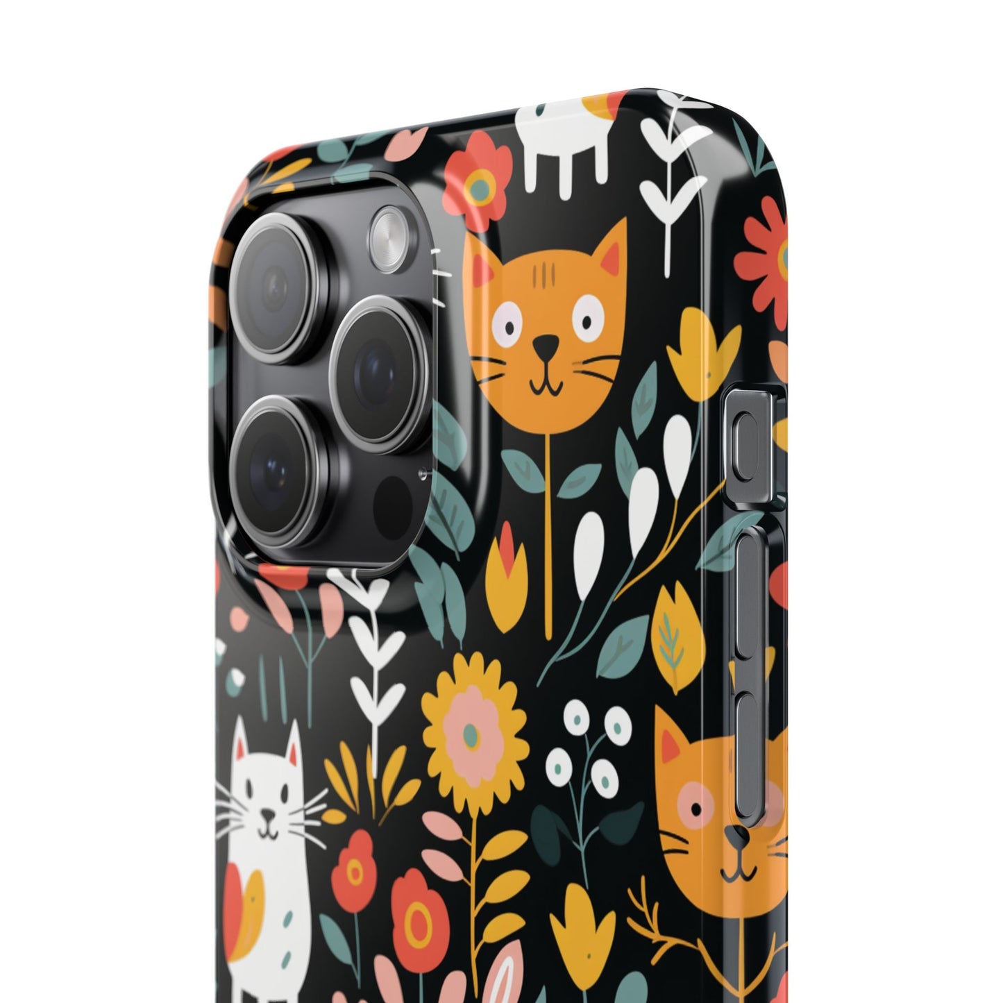 Whimsical Feline Garden Slim Cases for iPhone and Samsung Phones