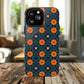 Saffron Tile Bloom Vibrant Floral Tough Magnetic iPhone Case, Durable iPhone Cover, Gift for Her, Floral Design, Unique iPhone Protection.