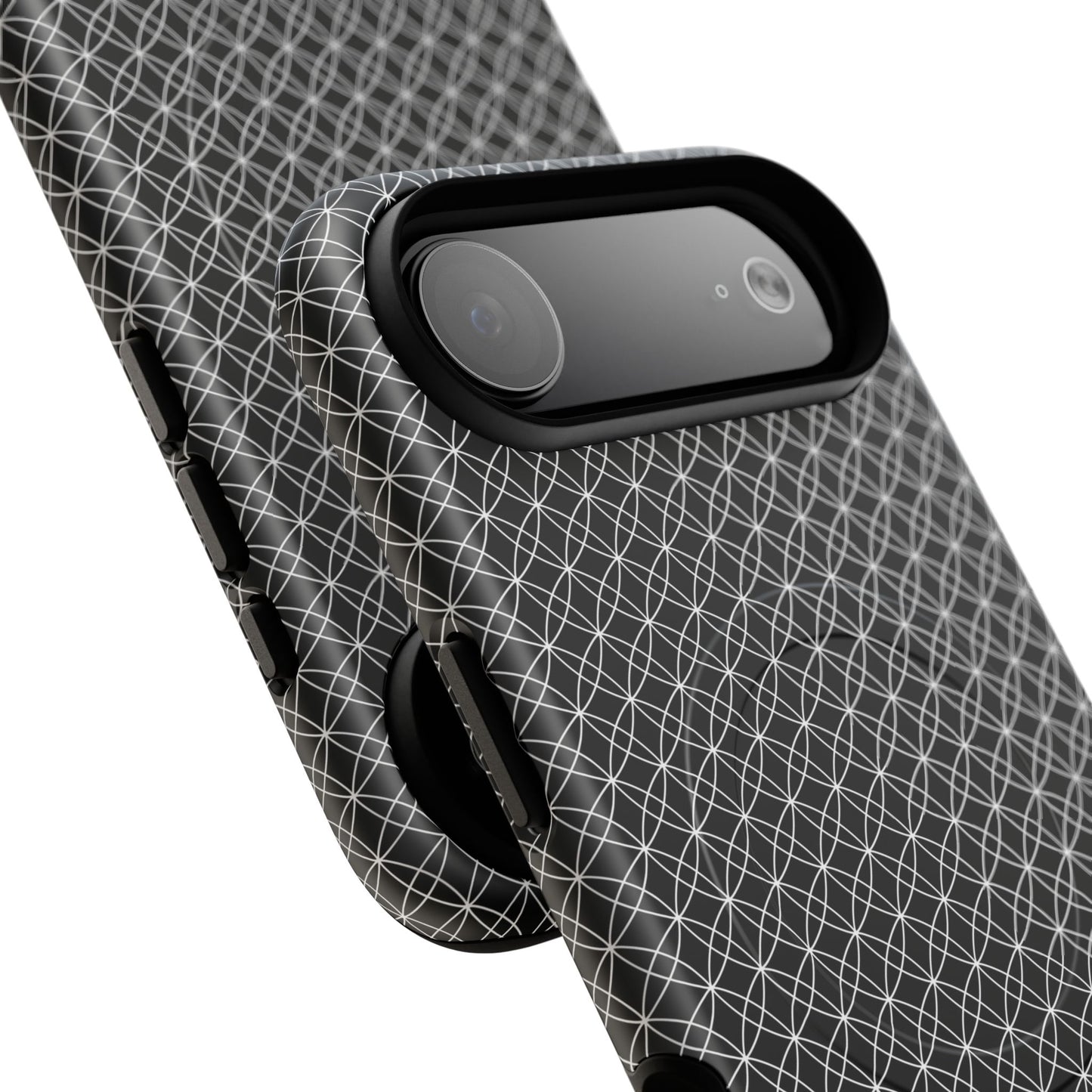 Urban Lattice Tough Magnetic iPhone Case, Stylish Protective Cover, Tech Gift for Him/Her, Durable Everyday Use, Trendy Mobile Accessories