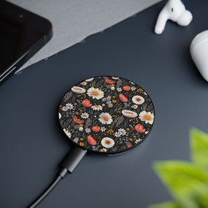 Blossom Elegance: Noir Garden Magnetic Induction Charger