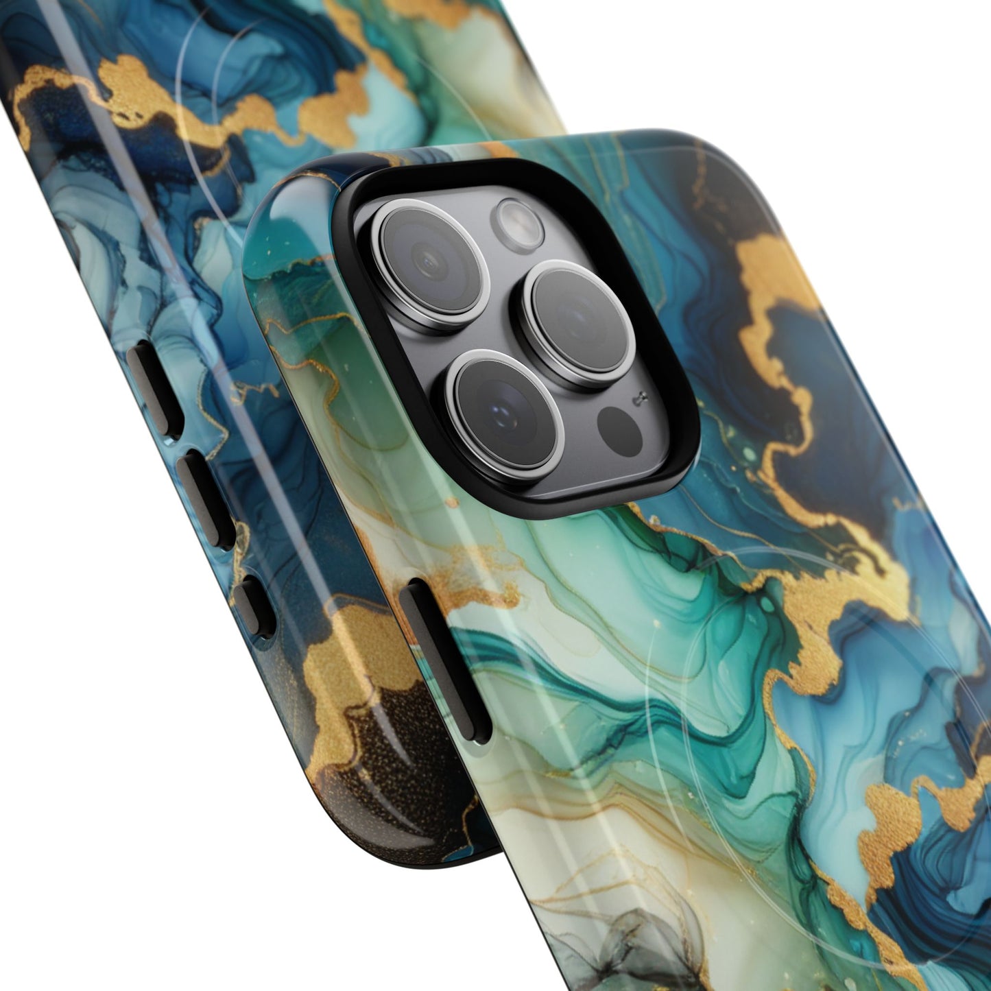 Ocean Quartz Luxe Marble Pattern Tough Magnetic iPhone Case, Phone Accessories, Luxury Gift, Durable iPhone Cover, Unique Design for iPhone Users.