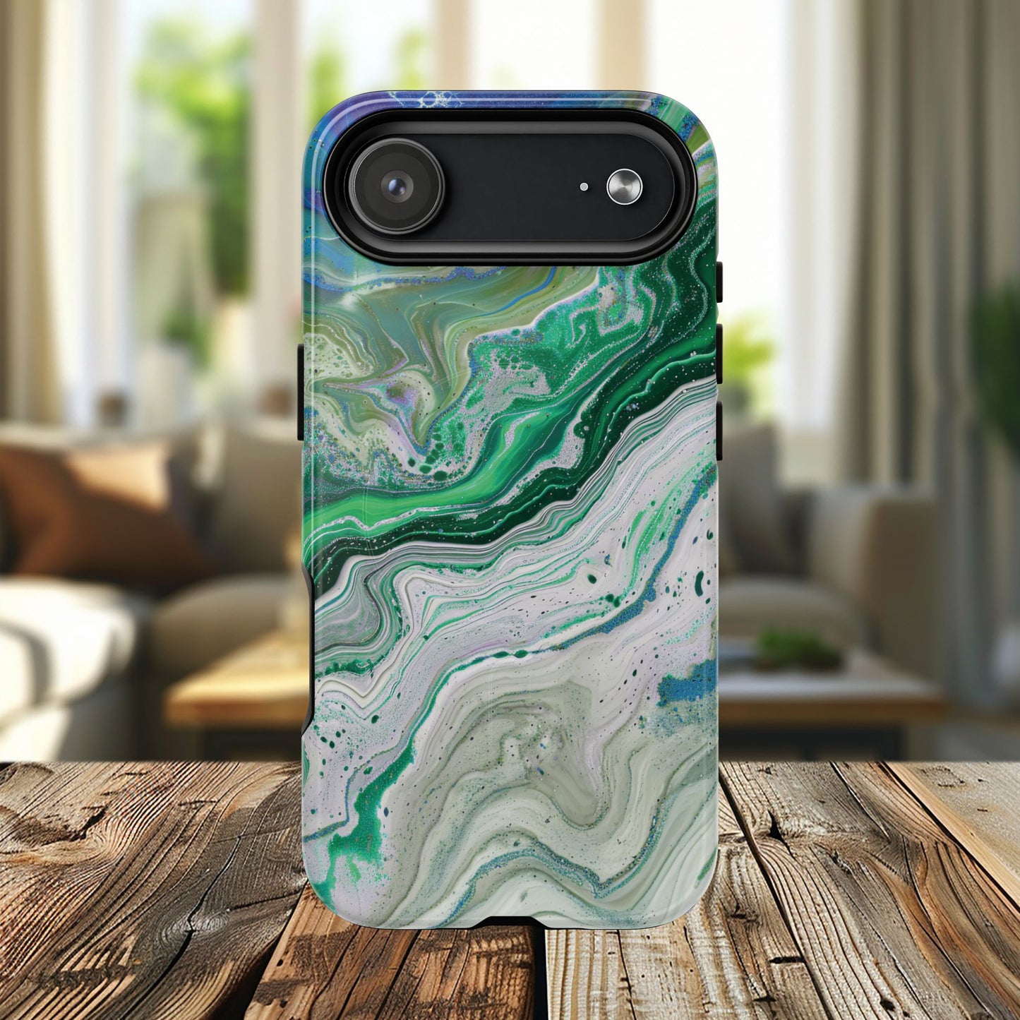 Marbled Tough iPhone Case, Magnetic Protector, Stylish Tech Accessory, Durable iPhone Cover, Unique Gift Idea