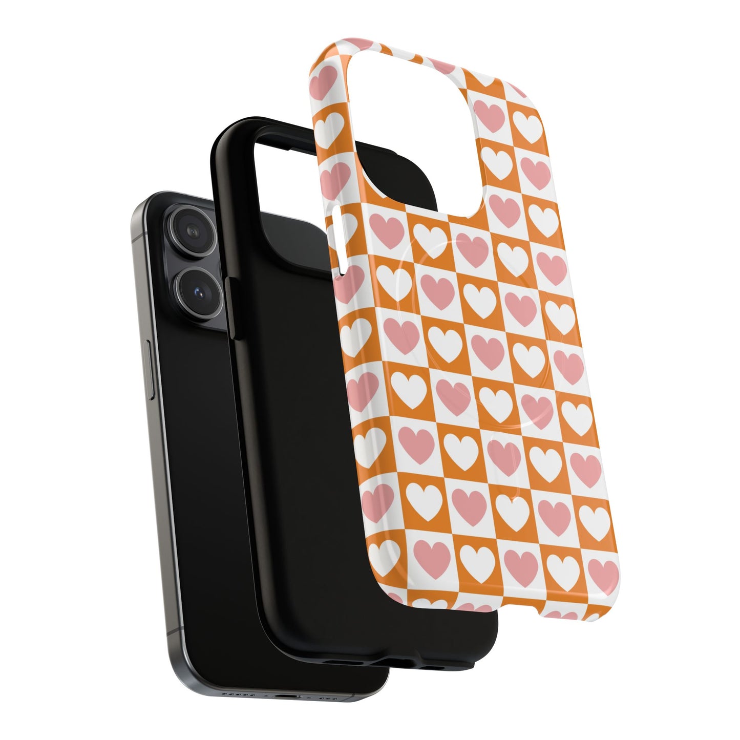 Heart Pattern Magnetic iPhone Case, Valentine Gift, Cute iPhone Accessory, Durable Case for Lovers, Custom iPhone Skin, Sweetheart Case