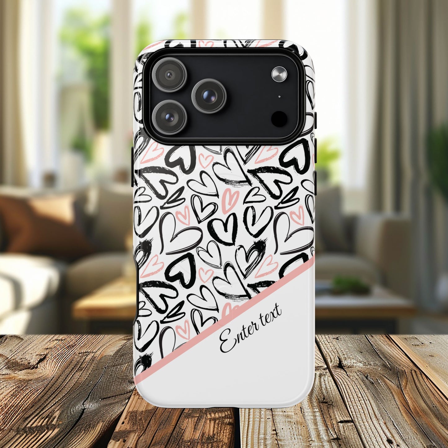 Heart Scribbles Tough Magnetic MagSafe®Case - Cute, Stylish, Gifts for Her, Love, Valentine's Day,  iPhone® 13, 14, 15, 16, 17, Pro, Pro Max, Plus Cases.