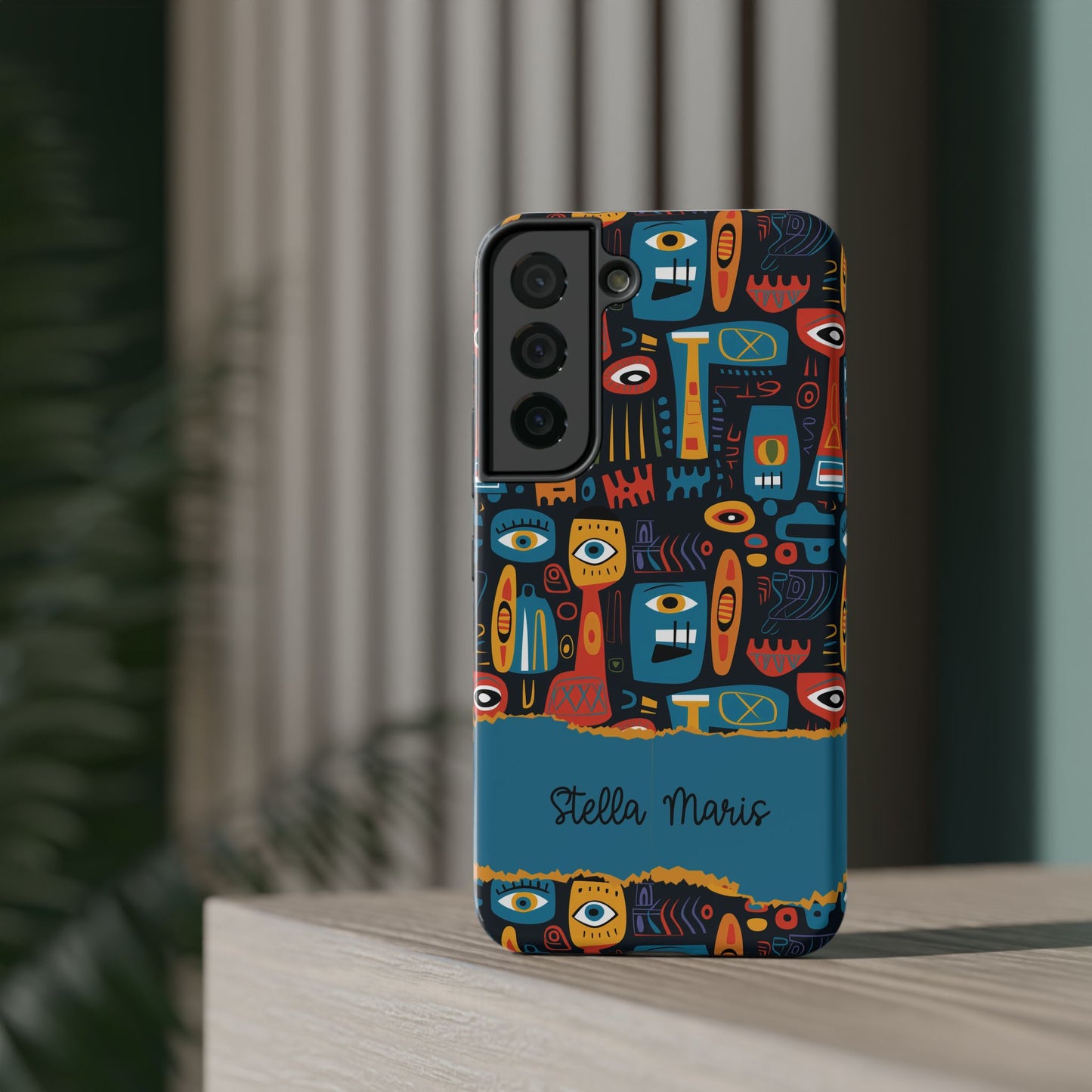 Personalized Colorful Abstract Faces Clear Impact-Resistant Case