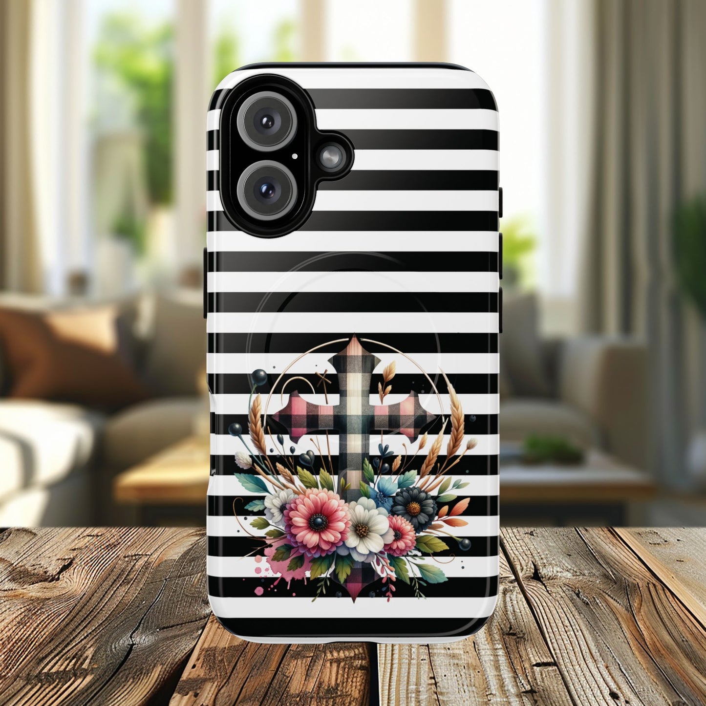 Striped in His Glory iPhone Case, Tough Magnetic Phone Protector, MagSafe iPhone Cover, Durable Case for Everyday Use, Gift for Nature Lovers, Vibrant Design.