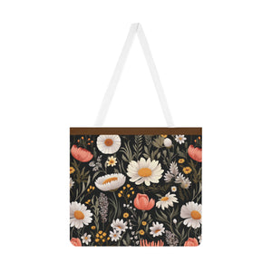 Blossom Elegance: Noir Garden Shoulder Tote Bag - Colorful Everyday Accessory