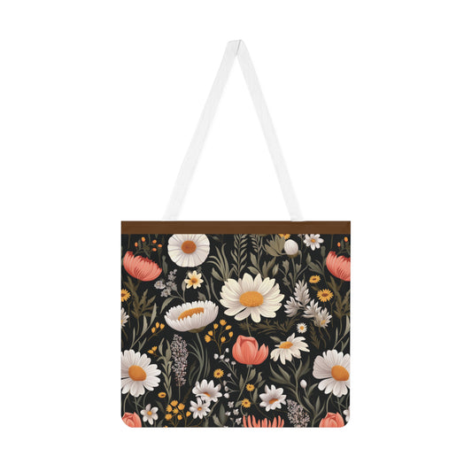 Blossom Elegance: Noir Garden Shoulder Tote Bag - Colorful Everyday Accessory