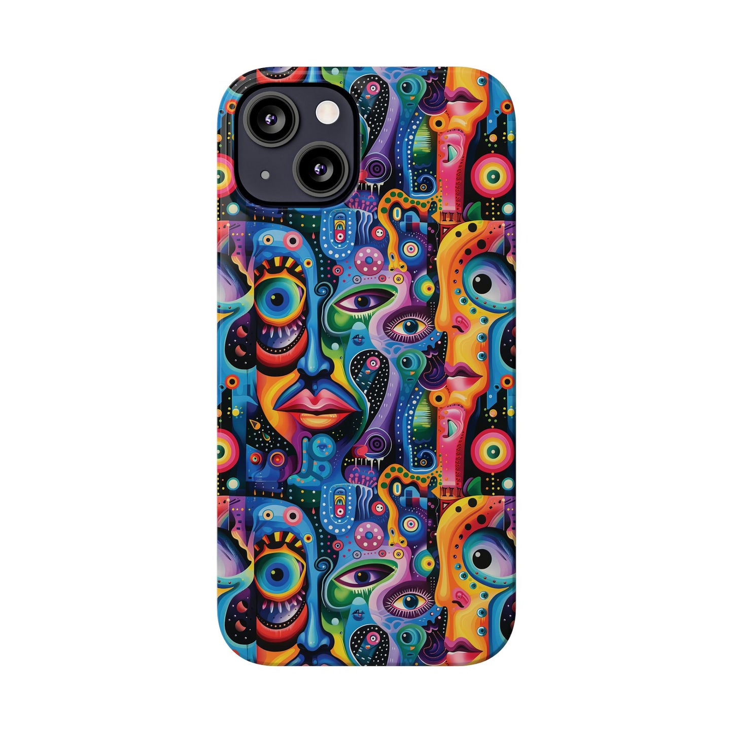 Psychedelic Visions Slim iPhone Case - Vibrant Design for Artistic Souls
