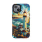 Stained Glass Lighthouse Phone Case - Tough Magnetic Cases, Unique Gifts for Nature Lovers, Beach Vibes, Travel Accessories, Coastal Decor