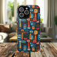 Urban Totem Vibe Tough iPhone Magnetic Case, Colorful Bohemian Art, Unique Gift for Him/Her, Holiday Accessory, iPhone Protection, MagSafe iPhone Case.