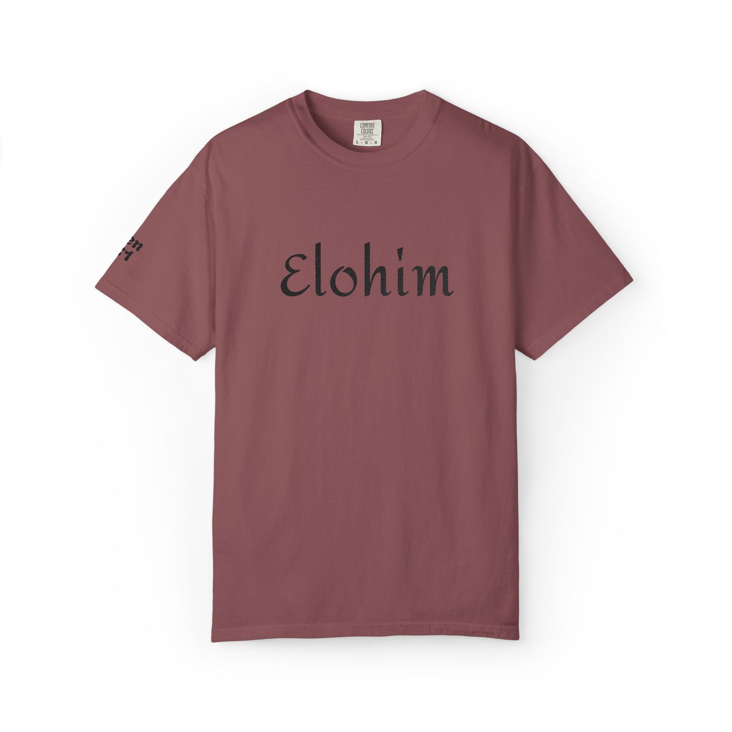 Embroidery 'ELOHIM, GENESIS 1:1' - Faith-Based Unisex Garment-Dyed Comfort Colors T-shirt, Faith Gift Tee, Religious Tee, Embroidery Tee.