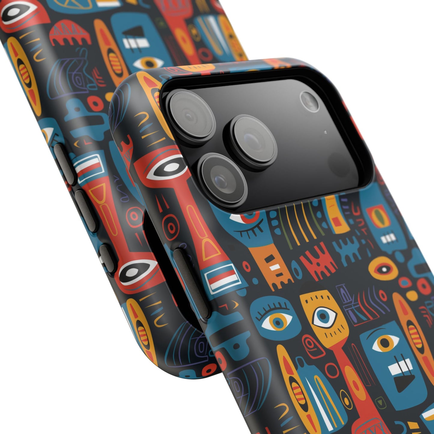 Personalized Colorful Abstract Faces Clear Impact-Resistant Case
