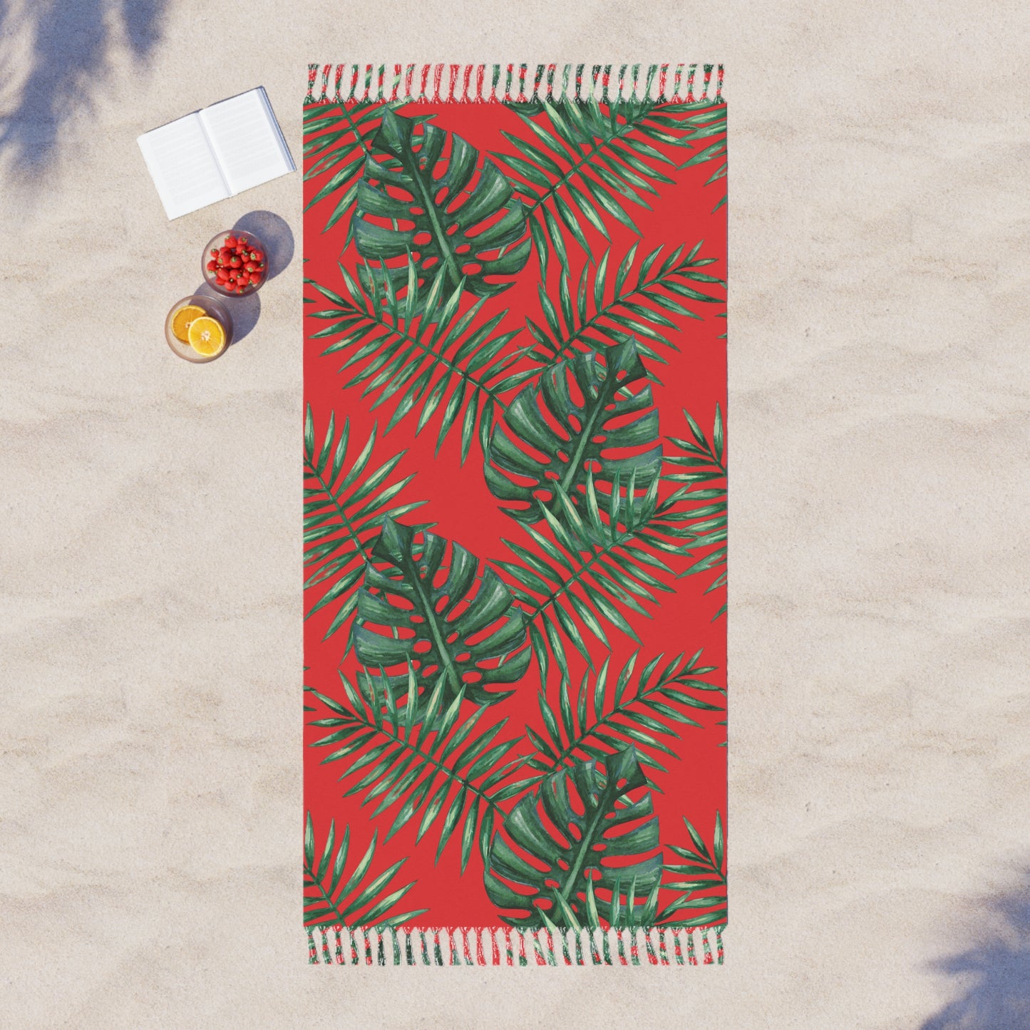 Tropical Boho Vibes Red Beach Cloth/Towel