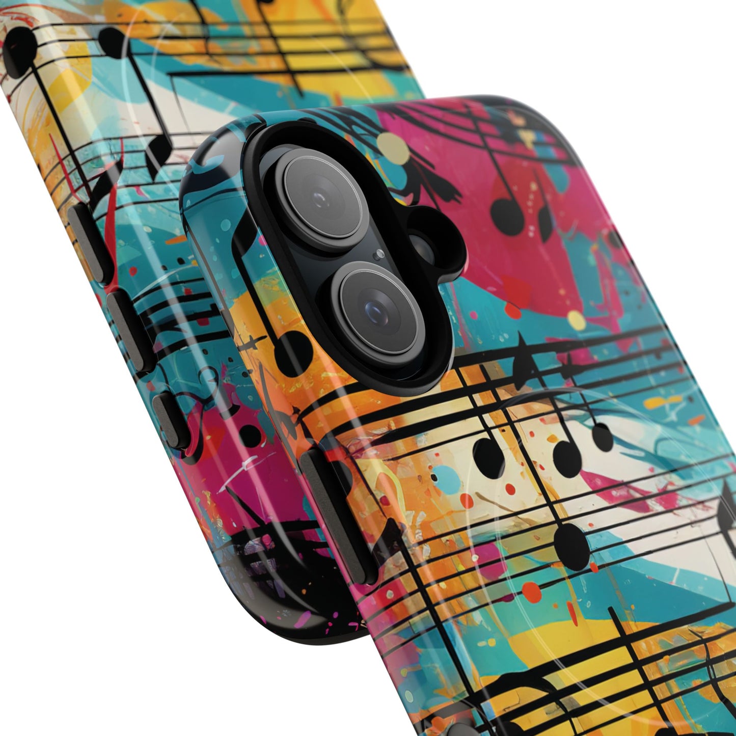 Vibrant Music Note Phone Case, Tough Magnetic Case, Music Lover Gift, Colorful Phone Accessory, Customizable Phone Cover, Unique Gift Idea