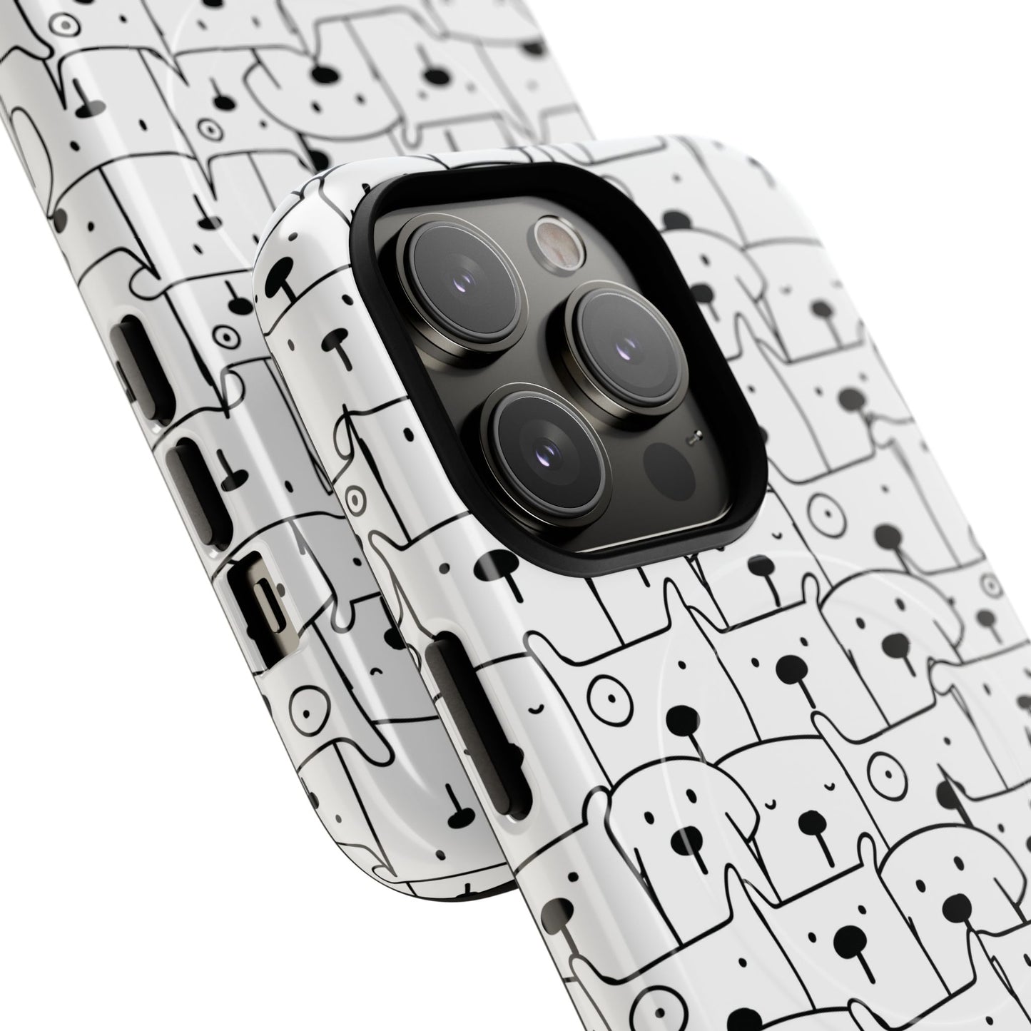 Cute Woof Line-Up iPhone Case, Tough Magnetic Case for Pet Lovers, Stylish Phone Accessory, Gift for Dog Owners, Protective Pet Case