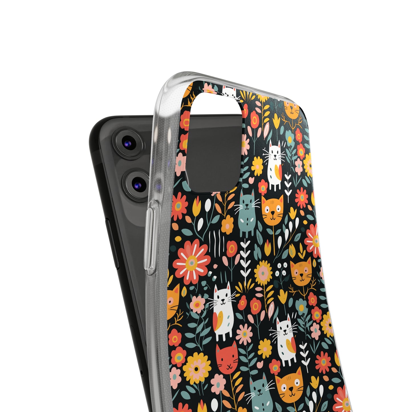 Whimsical Feline Garden Soft iPhone, Google and Samsung Cases