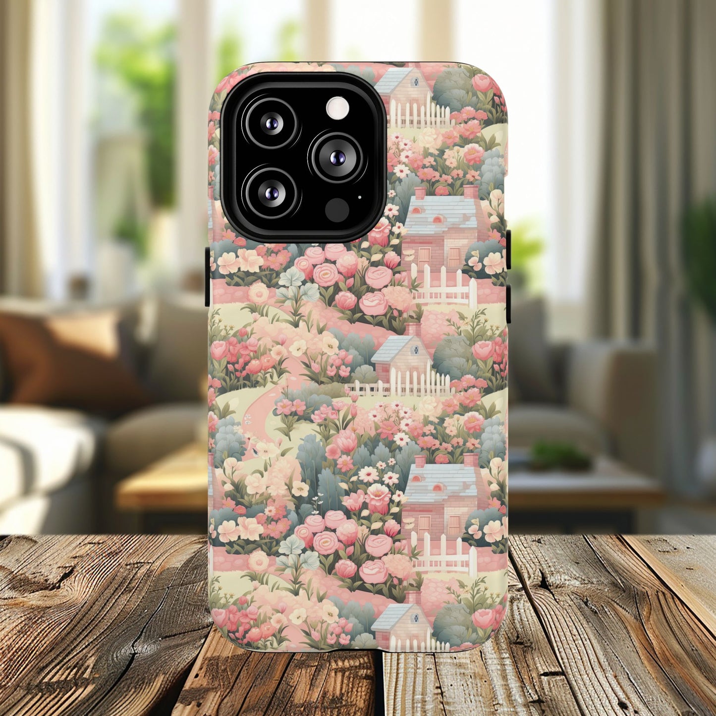 Pastel Garden Haven Tough iPhone Magnetic Case, Durable Protection, Flower Design, Gift for Her, Birthday, ,Phone Accessory, Spring Decor