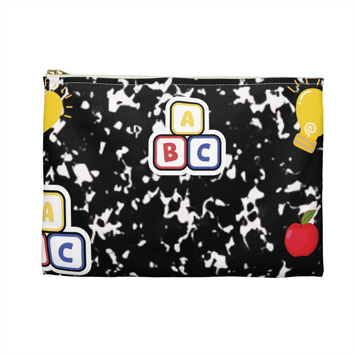 Personalized Black Composition Book Inspired Accessory Pouch, Kids School Supplies, Classroom Organizer, Teacher Gift, Fun Stationery Case, Back to School